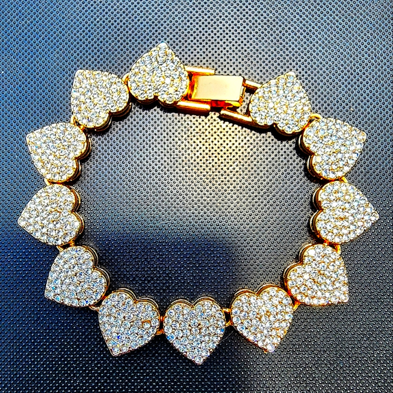 New Sparkling Bling Gold Heart Bracelet See Video